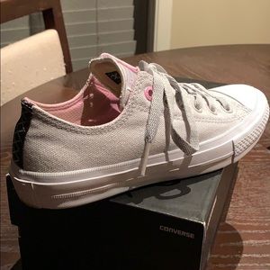 Converse Light Gray Baby Pink Women’s Sneakers 7